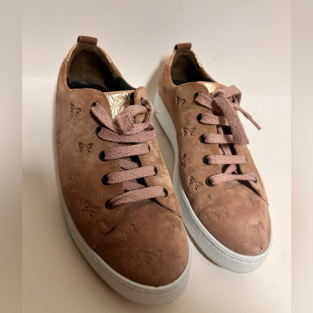 Paul Green Butterfly Sneakers with Rose Gold Touches, size 8.5